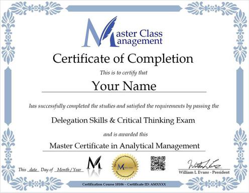 Master Certificate in Analytical Management